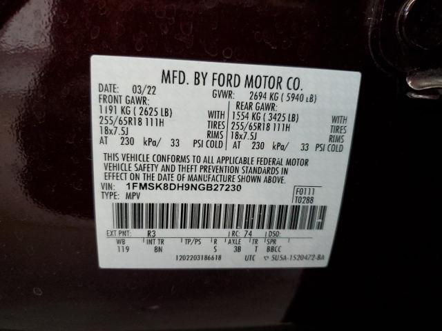 Photo 14 from auction – 2022 FORD EXPLORER XLT with VIN 1FMSK8DH9NGB27230