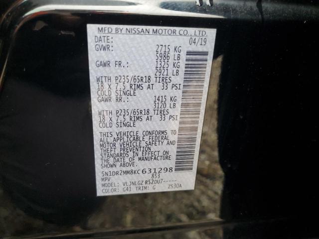 Photo 14 from auction – 2019 NISSAN PATHFINDER with VIN 5N1DR2MM8KC631298