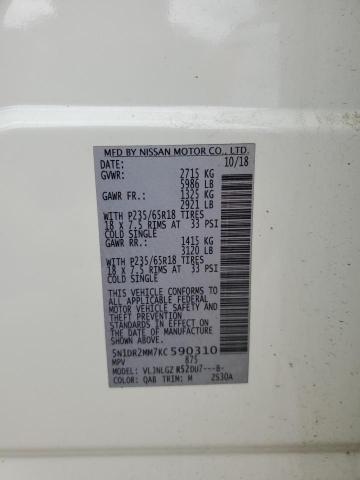 Photo 14 from auction – 2019 NISSAN PATHFINDER with VIN 5N1DR2MM7KC590310