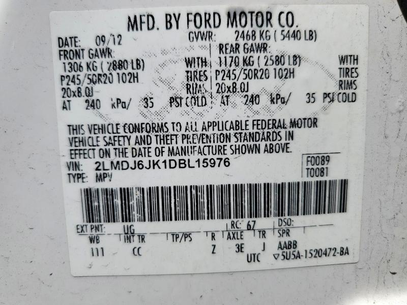 Photo 14 from auction – 2013 LINCOLN MKX with VIN 2LMDJ6JK1DBL15976