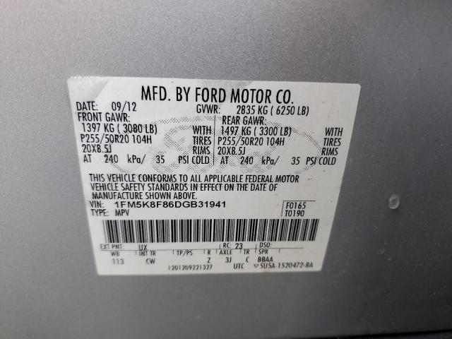 Photo 14 from auction – 2013 FORD EXPLORER L with VIN 1FM5K8F86DGB31941