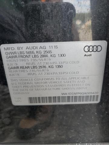 Photo 14 from auction – 2016 AUDI Q5 PREMIUM with VIN WA1D7AFP6GA089420