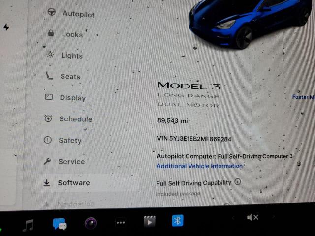 Photo 9 from auction – 2021 TESLA MODEL 3 with VIN 5YJ3E1EB2MF869284