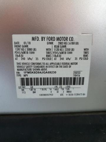 Photo 14 from auction – 2018 FORD EXPLORER XLT with VIN 1FM5K8D84JGA69230
