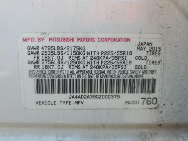 Photo 14 from auction – 2016 MITSUBISHI OUTLANDER ES with VIN JA4AD2A39GZ000379