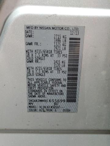 Photo 14 from auction – 2014 NISSAN PATHFINDER with VIN 5N1AR2MM4EC655699