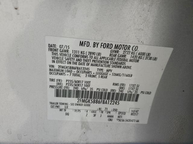 Photo 14 from auction – 2015 FORD FLEX SE with VIN 2FMGK5B86FBA12245