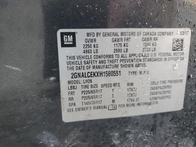 Photo 14 from auction – 2017 CHEVROLET EQUINOX LT with VIN 2GNALCEKXH1580551