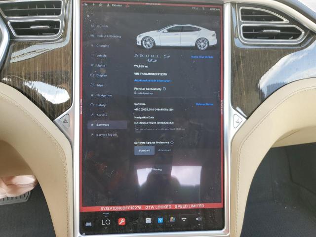 Photo 9 from auction – 2013 TESLA MODEL S with VIN 5YJSA1DN8DFP12278