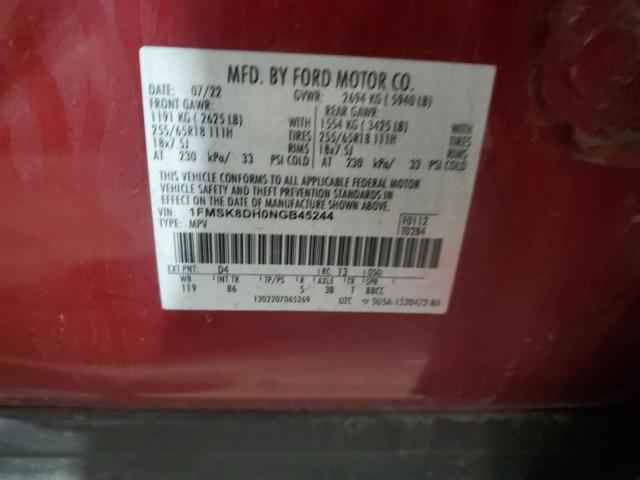 Photo 14 from auction – 2022 FORD EXPLORER X with VIN 1FMSK8DH0NGB45244