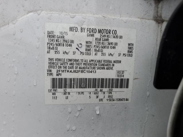 Photo 14 from auction – 2015 FORD EDGE SEL with VIN 2FMTK4J82FBC10413