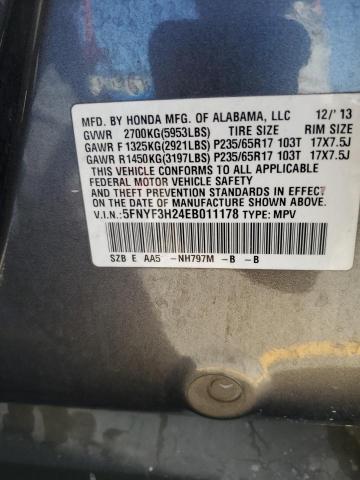 Photo 14 from auction – 2014 HONDA PILOT LX with VIN 5FNYF3H24EB011178