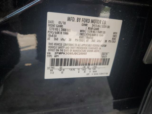 Photo 14 from auction – 2018 FORD EDGE SE with VIN 2FMPK3G95JBC20065