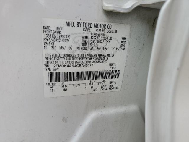 Photo 14 from auction – 2012 FORD EDGE SPORT with VIN 2FMDK4AK4CBA40177