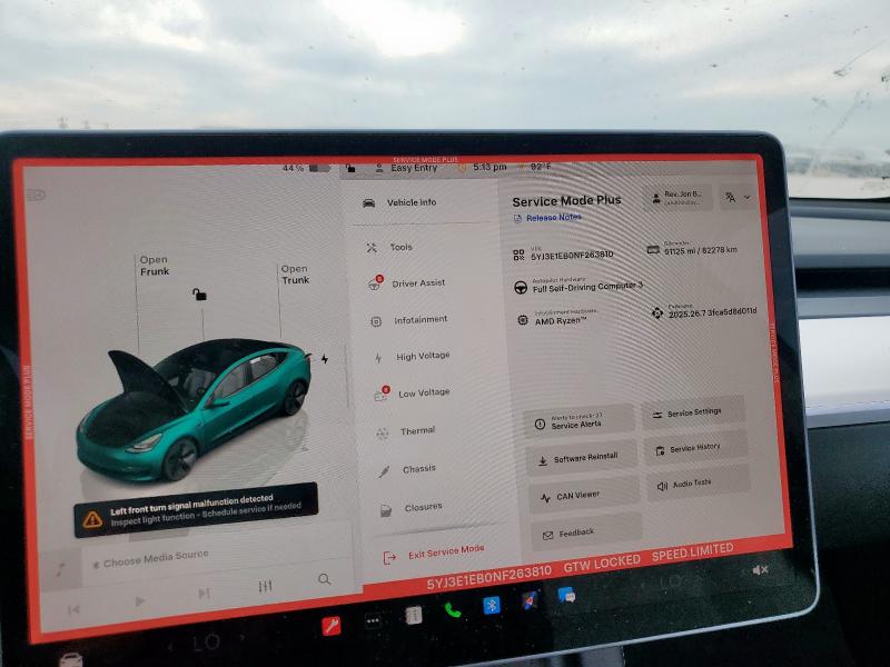 Photo 9 from auction – 2022 TESLA MODEL 3 with VIN 5YJ3E1EB0NF263810