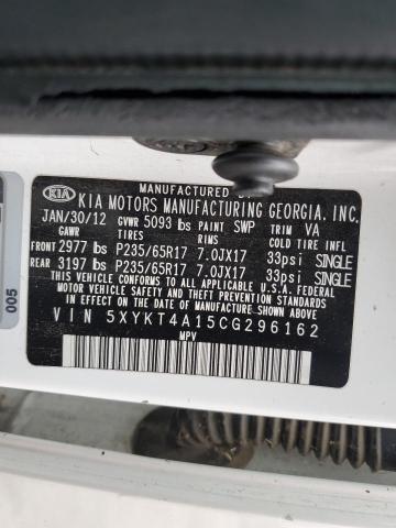Photo 14 from auction – 2012 KIA SORENTO BA with VIN 5XYKT4A15CG296162