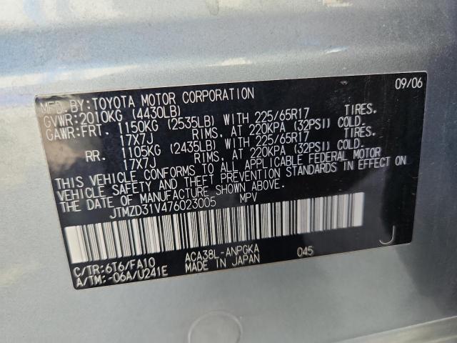 Photo 14 from auction – 2007 TOYOTA RAV4 LIMIT with VIN JTMZD31V476023005