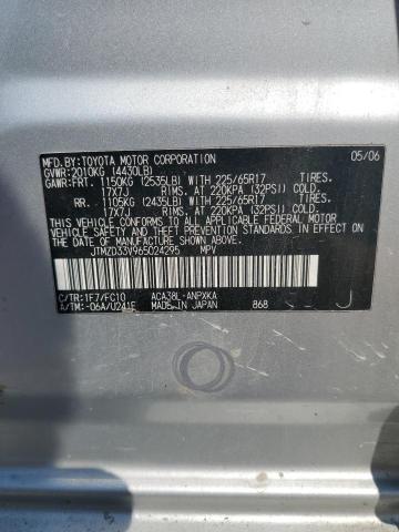 Photo 14 from auction – 2006 TOYOTA RAV4 with VIN JTMZD33V965024295