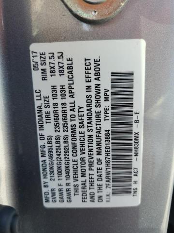 Photo 14 from auction – 2017 HONDA CR-V with VIN 7FARW1H87HE013884