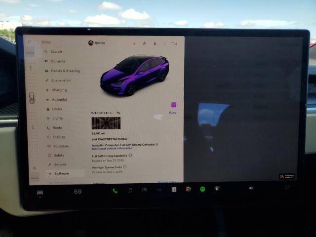 Photo 9 from auction – 2022 TESLA MODEL X with VIN 7SAXCBE67NF358142