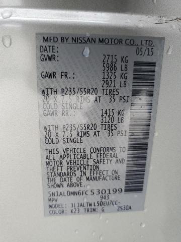 Photo 14 from auction – 2015 INFINITI QX60 with VIN 5N1AL0MN6FC530199