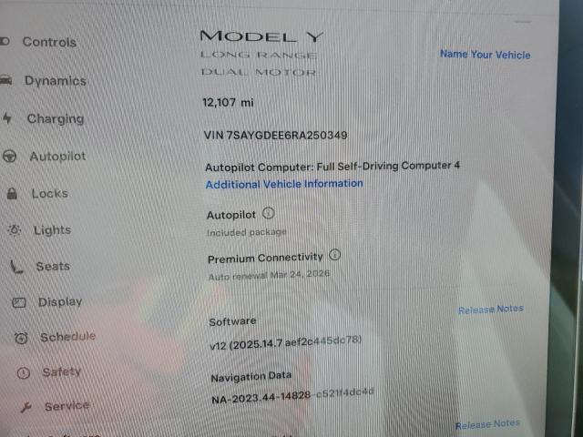 Photo 9 from auction – 2024 TESLA MODEL Y with VIN 7SAYGDEE6RA250349