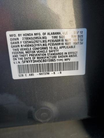 Photo 14 from auction – 2012 HONDA PILOT EX with VIN 5FNYF3H45CB015965