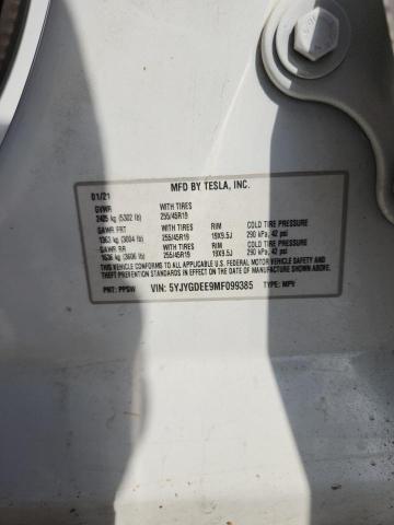 Photo 14 from auction – 2021 TESLA MODEL Y with VIN 5YJYGDEE9MF099385