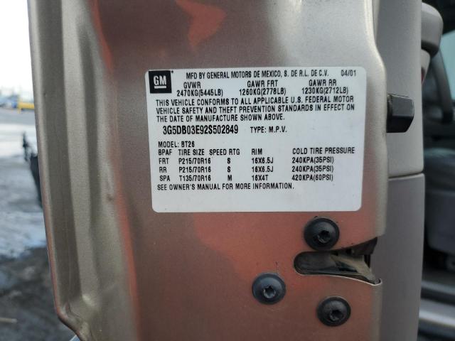 Photo 14 from auction – 2002 BUICK RENDEZVOUS CX with VIN 3G5DB03E92S502849