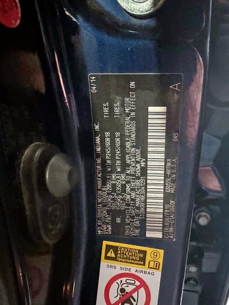 Photo 10 from auction – 2014 TOYOTA HIGHLANDER with VIN 5TDBKRFH8ES041291