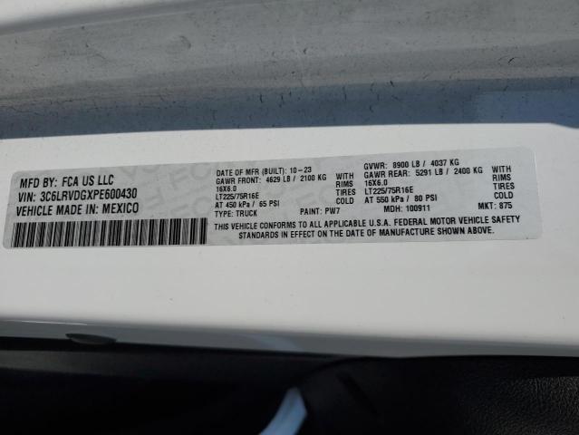 Photo 14 from auction – 2023 RAM PROMASTER with VIN 3C6LRVDGXPE600430