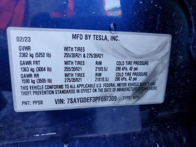 Photo 14 from auction – 2023 TESLA MODEL Y with VIN 7SAYGDEF3PF697309