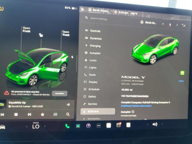Photo 9 from auction – 2022 TESLA MODEL Y with VIN 7SAYGDEE7NA015923