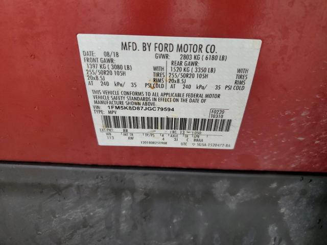 Photo 14 from auction – 2018 FORD EXPLORER X with VIN 1FM5K8D87JGC79594