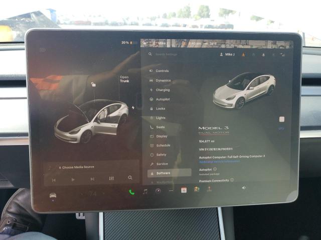 Photo 9 from auction – 2020 TESLA MODEL 3 with VIN 5YJ3E1EC9LF805511