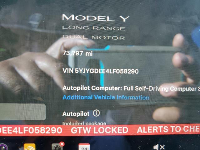 Photo 9 from auction – 2020 TESLA MODEL Y with VIN 5YJYGDEE4LF058290