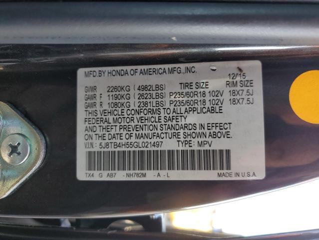 Photo 14 from auction – 2016 ACURA RDX TECHNO with VIN 5J8TB4H55GL021497