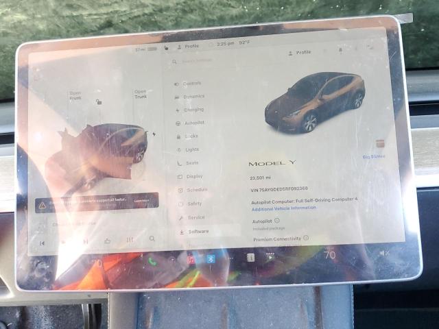 Photo 9 from auction – 2024 TESLA MODEL Y with VIN 7SAYGDED5RF092368