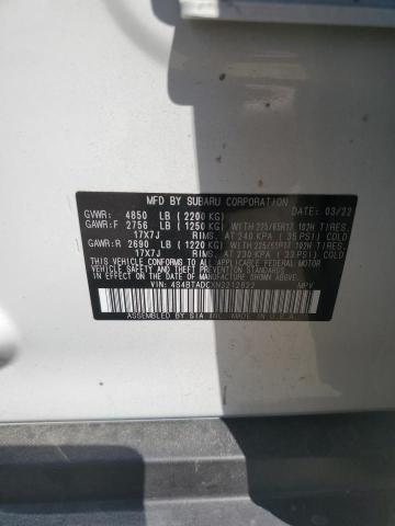 Photo 14 from auction – 2022 SUBARU OUTBACK PR with VIN 4S4BTADCXN3212822