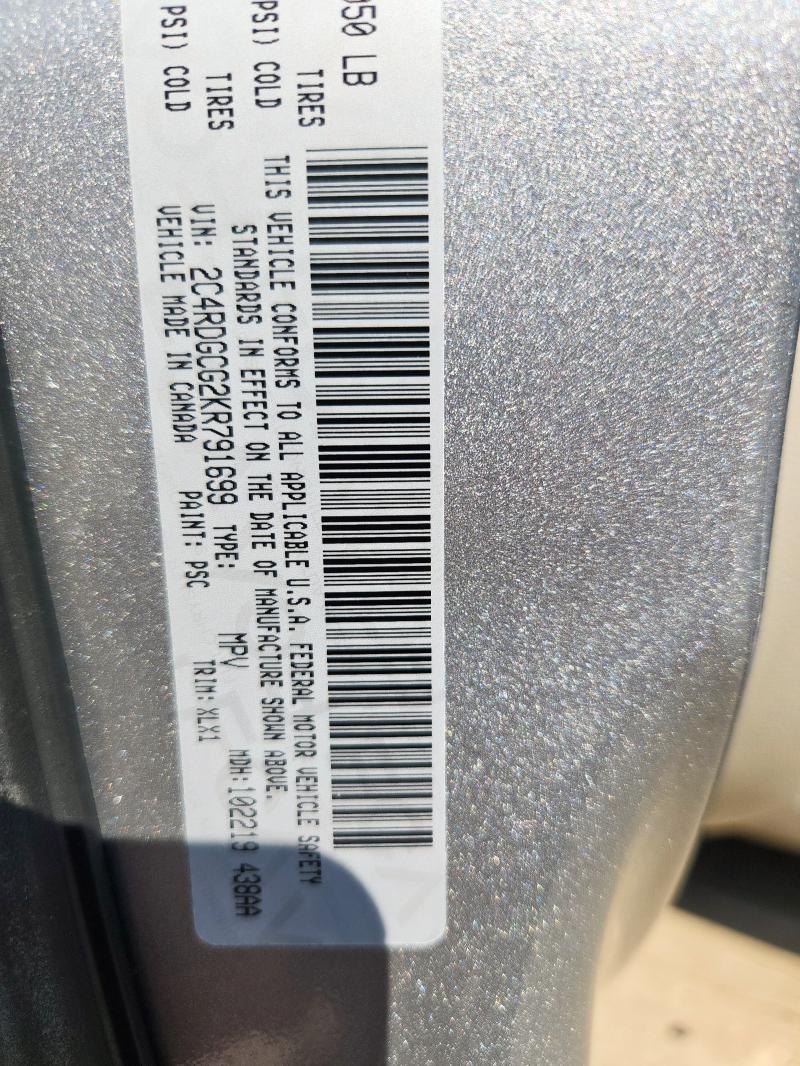 Photo 14 from auction – 2019 DODGE GRAND CARA with VIN 2C4RDGCG2KR791699