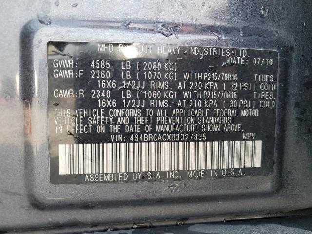 Photo 14 from auction – 2011 SUBARU OUTBACK with VIN 4S4BRCACXB3327835