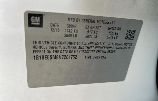 Photo 10 from auction – 2017 CHEVROLET CRUZE LT with VIN 1G1BE5SM9H7204752