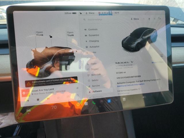 Photo 9 from auction – 2021 TESLA MODEL Y with VIN 5YJYGAEE4MF155005