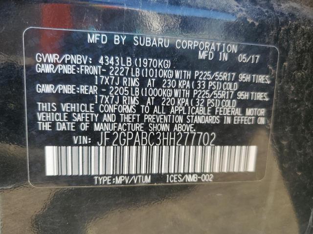 Photo 14 from auction – 2017 SUBARU CROSSTREK with VIN JF2GPABC3HH277702