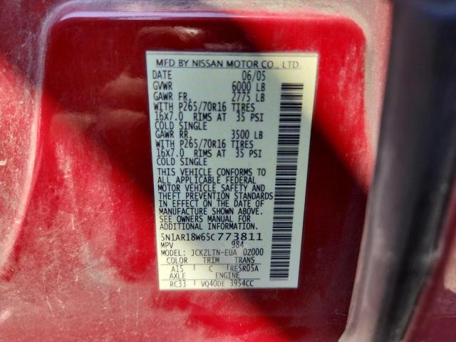 Photo 14 from auction – 2005 NISSAN PATHFINDER with VIN 5N1AR18W65C773811