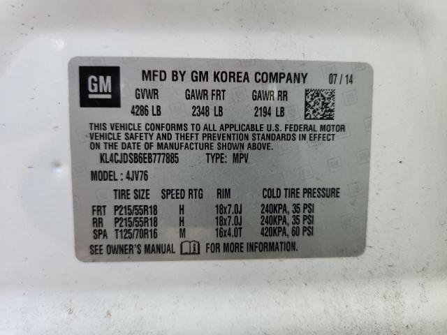 Photo 14 from auction – 2014 BUICK ENCORE PREMIUM with VIN KL4CJDSB6EB777885