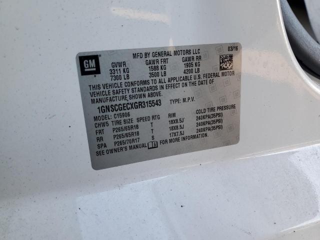 Photo 14 from auction – 2016 CHEVROLET SUBURBAN C1500 LS with VIN 1GNSCGECXGR315543