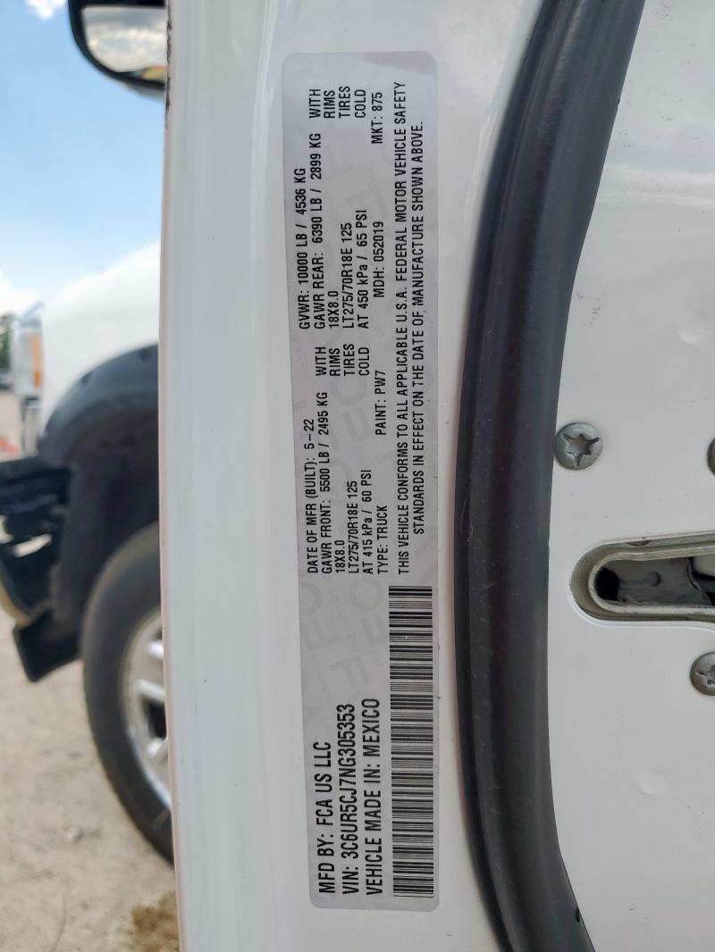 Photo 14 from auction – 2022 RAM 2500 TRADESMAN with VIN 3C6UR5CJ7NG305353