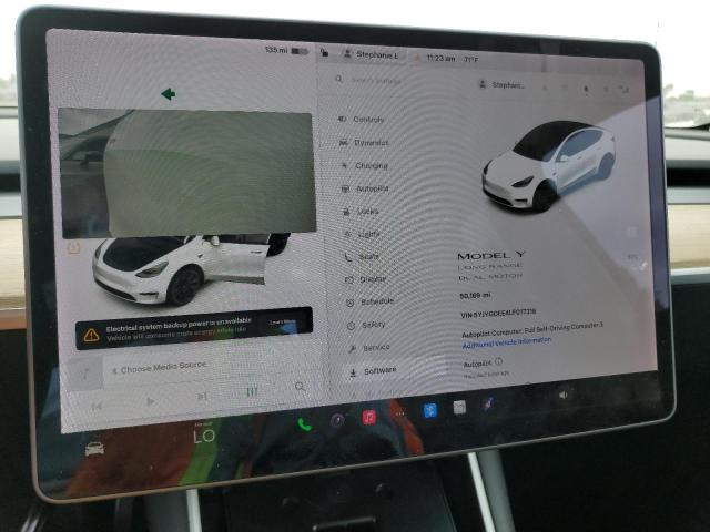 Photo 9 from auction – 2020 TESLA MODEL Y with VIN 5YJYGDEE4LF017318