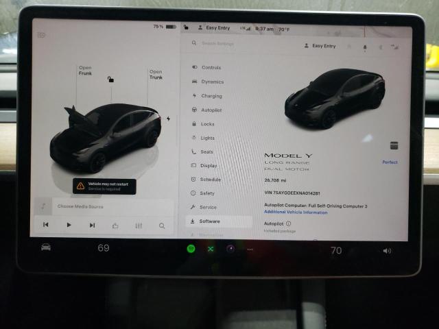 Photo 9 from auction – 2022 TESLA MODEL Y with VIN 7SAYGDEEXNA014281